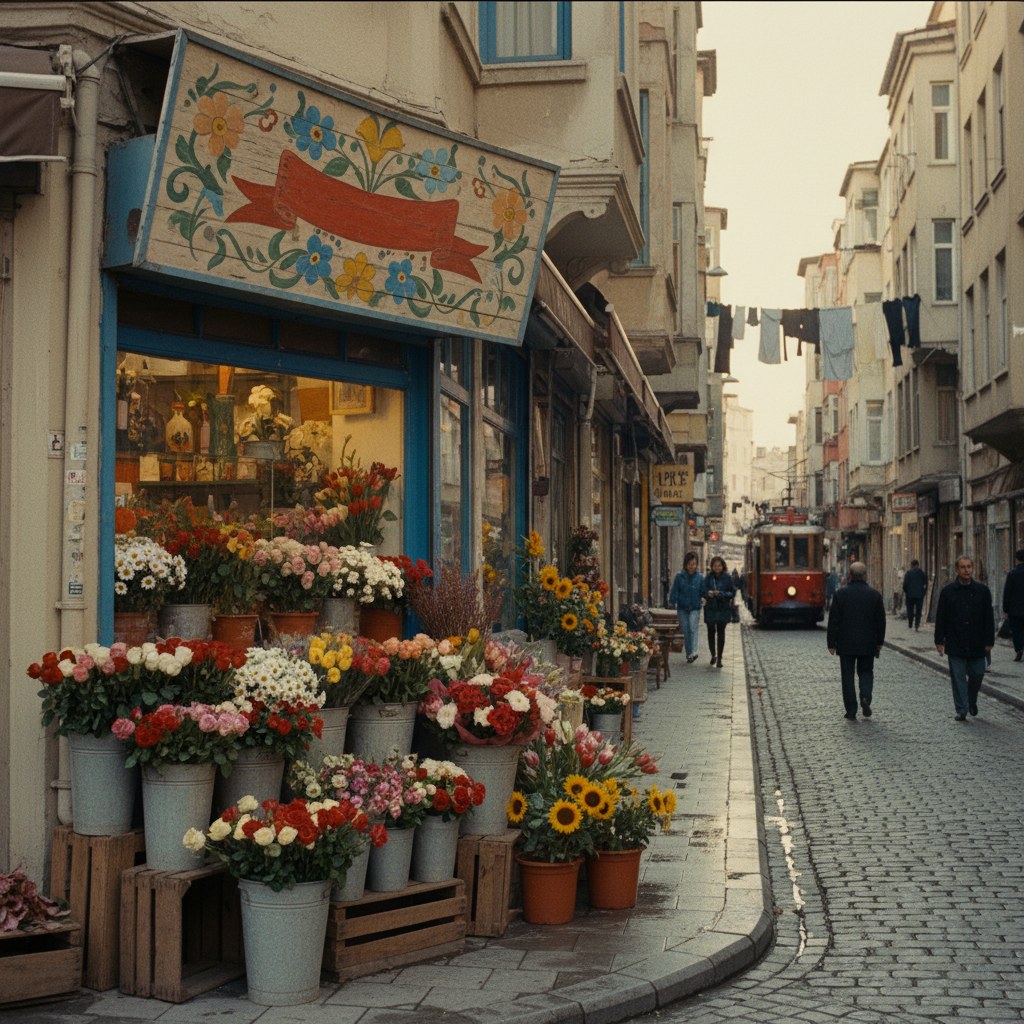 Dalbudak Çiçekçilik'in 1990'lardaki orijinal Beyoğlu dükkânı
